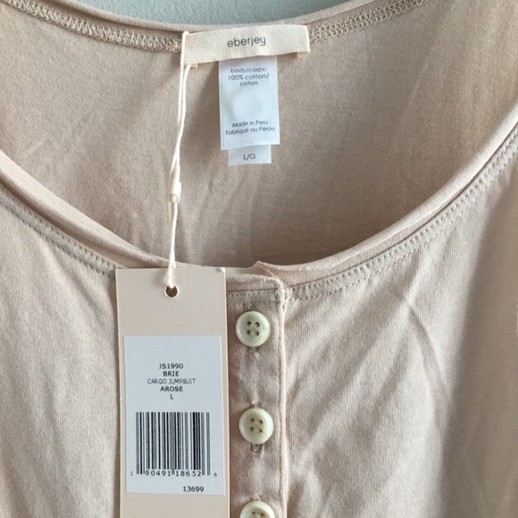 Eberjey Brie Cargo 100% Peruvian cotton jumpsuit - Picture 6 of 14